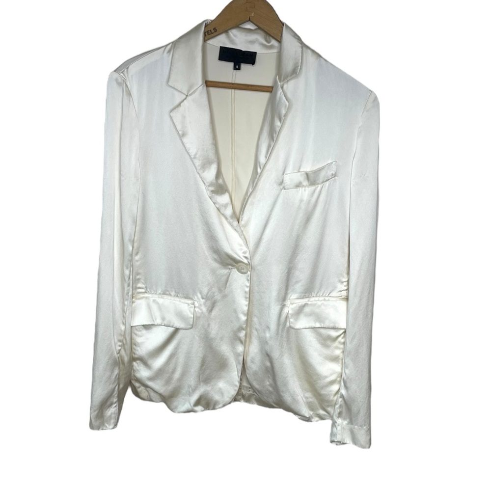 Nili Lotan silk blazer cream white size 8